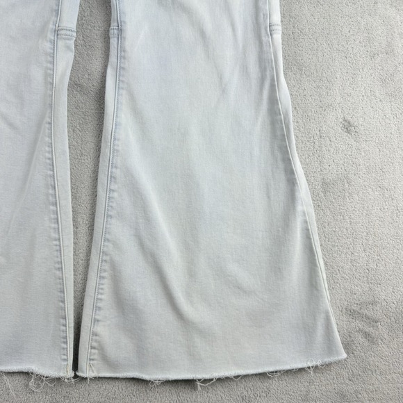 We The Free Jeans Womens 28x26 Blue Denim Super Flare Raw Fray Retro Bell Bottom - Picture 13 of 16